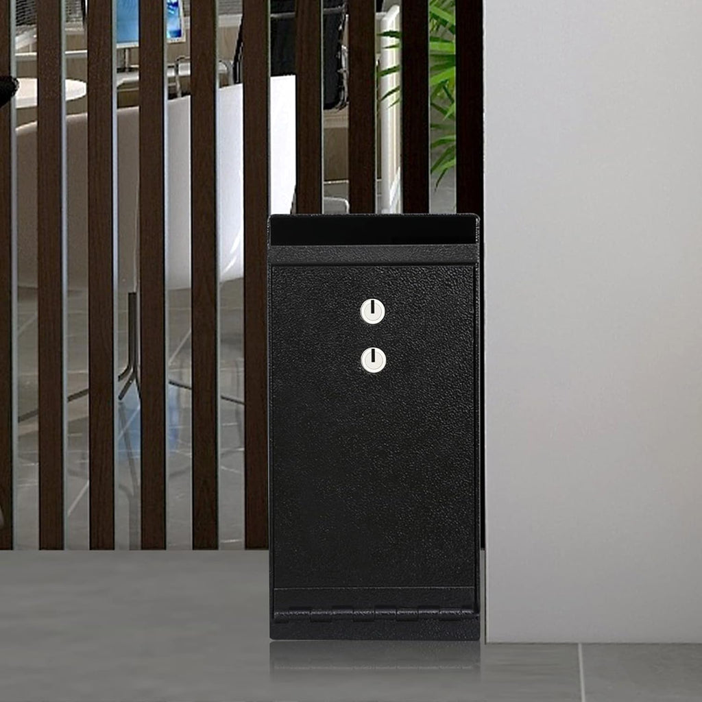 Dual Key Lock Anti-theft Drop Slot Steel Safe Matte Black F5185