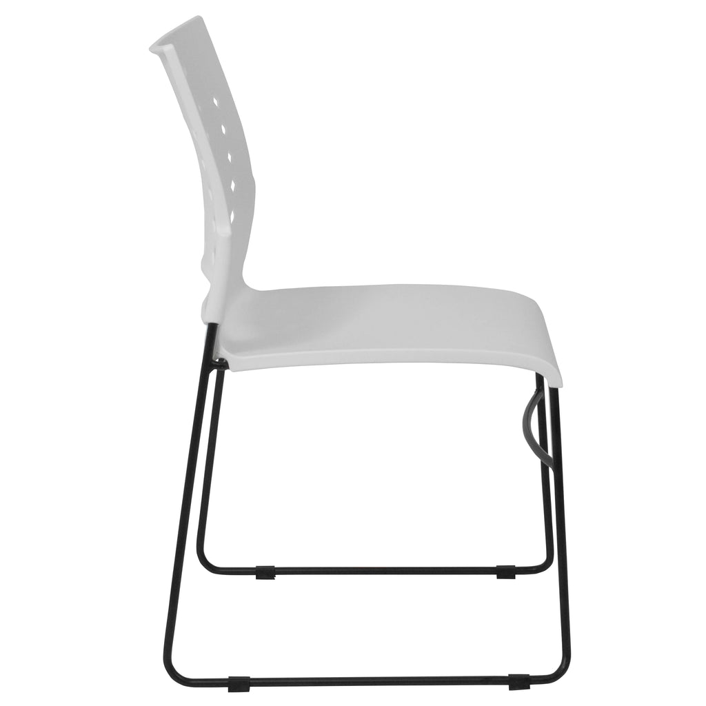 White Sled Base Stack Chair with Air-Vent Back Z255