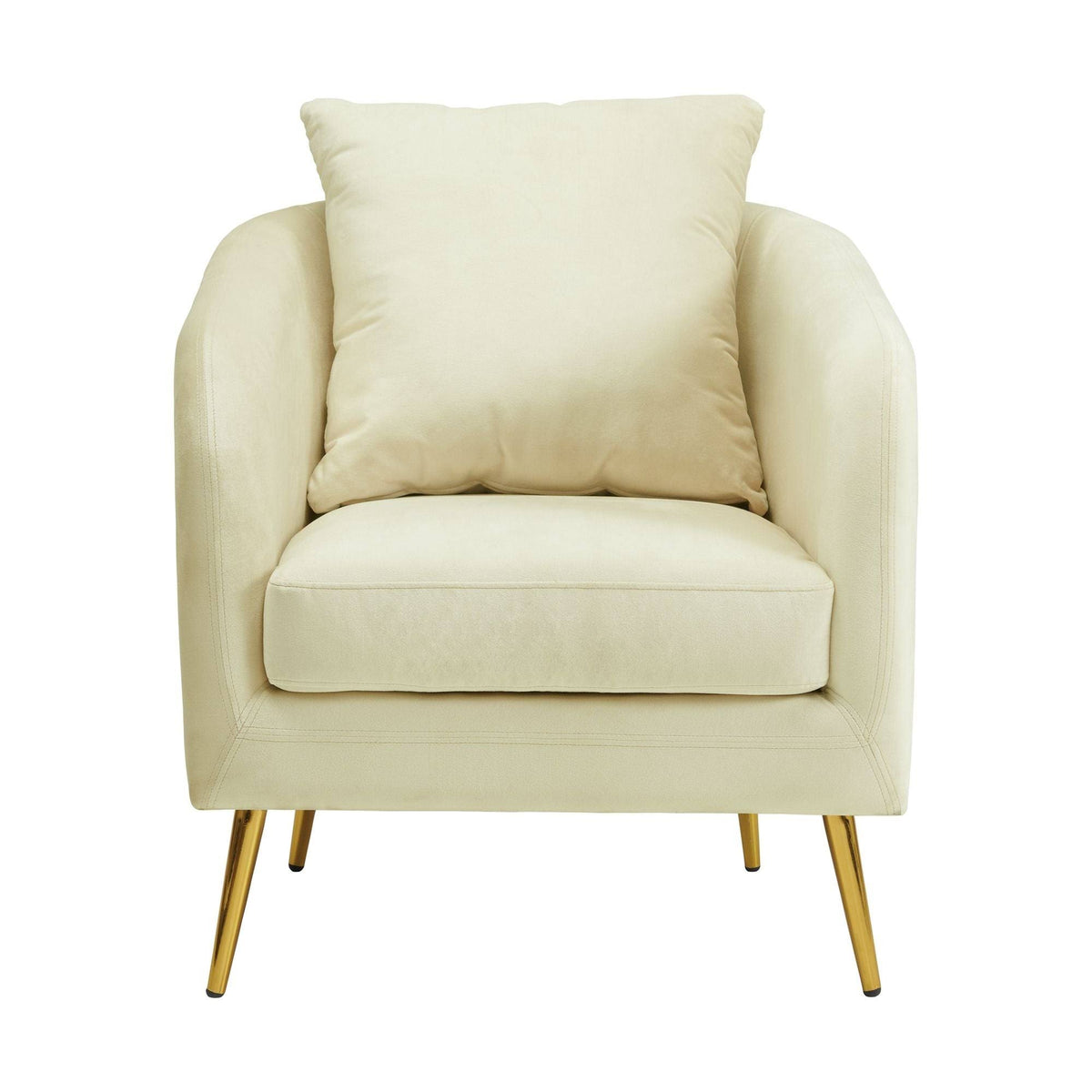 Cream Accent Chair with Gold Legs O662521