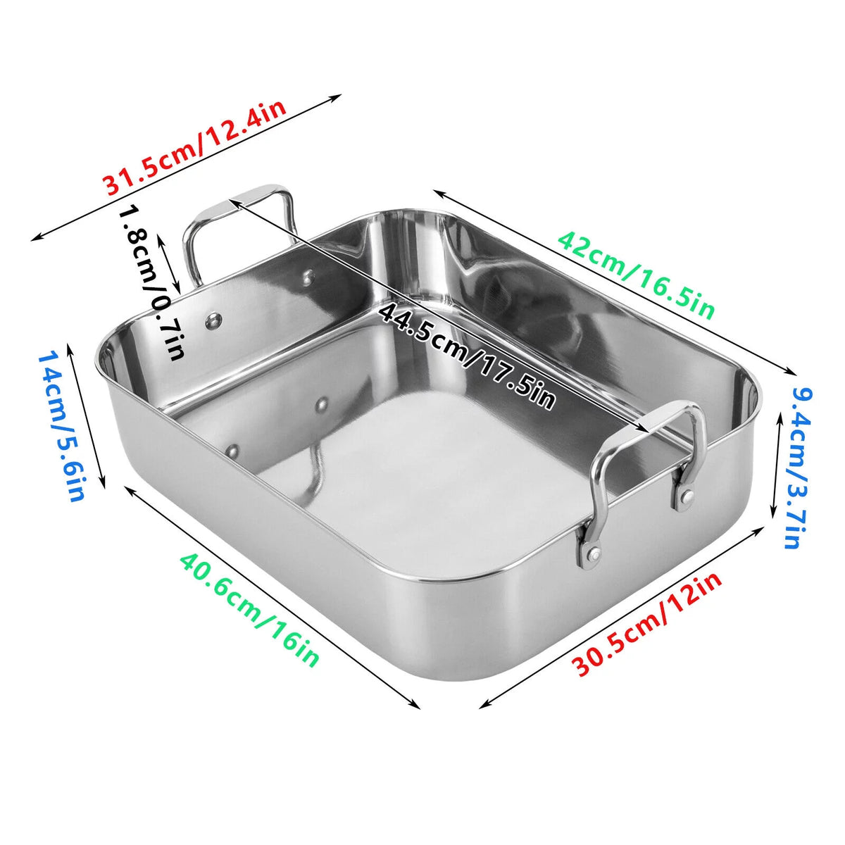 Stainless Steel Rectangular Roasting Pan with Rack S227724