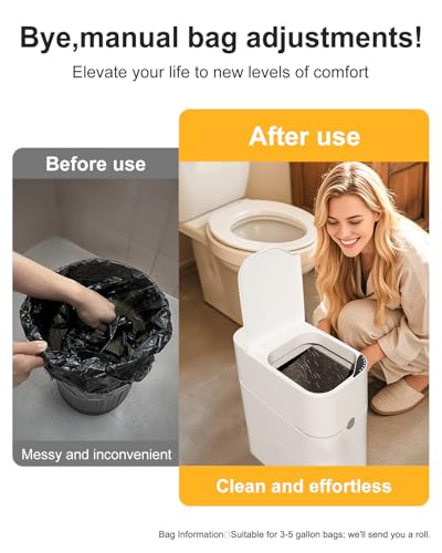 3 Gallon White Slim Motion Sensor Trash Can U72678