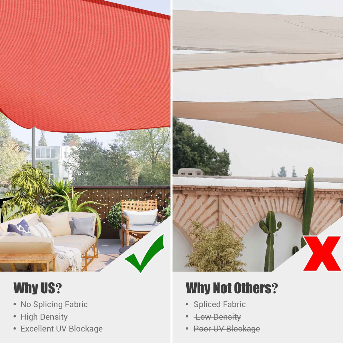 Red Triangle Sun Shade Sail Canopy N264