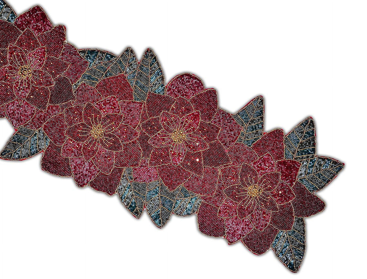 Handmade Beaded Floral Table Runner 13X36 Inch V313446