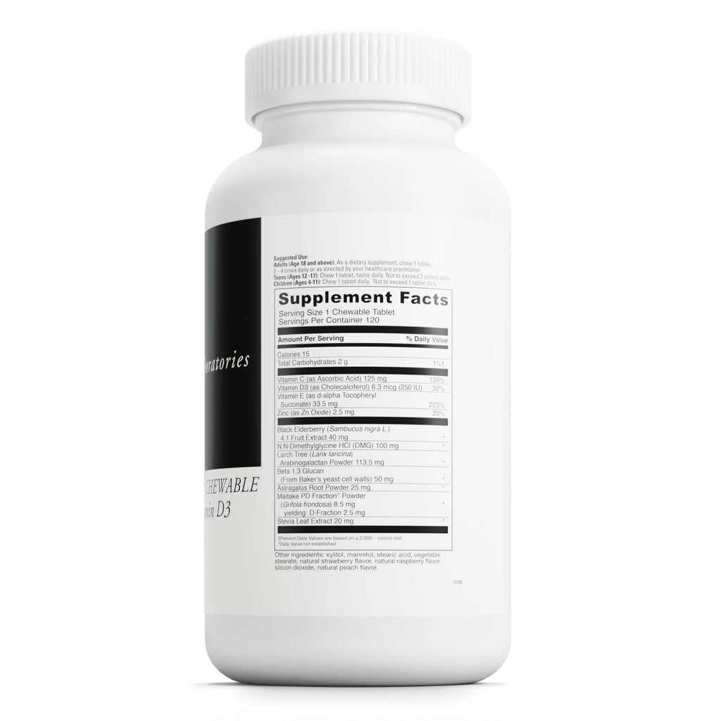 Chewable with Elderberry & Vitamin D3, 120 Chewable Tablets S9149