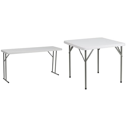 5' White Plastic Folding Training Table Y74368