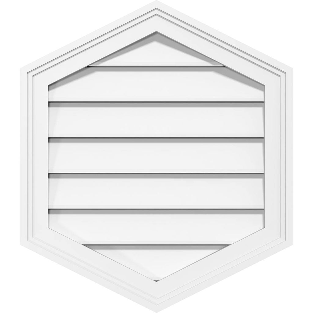36x22W x 42x22H Vertical Peaked Surface Mount PVC Gable Vent E983810
