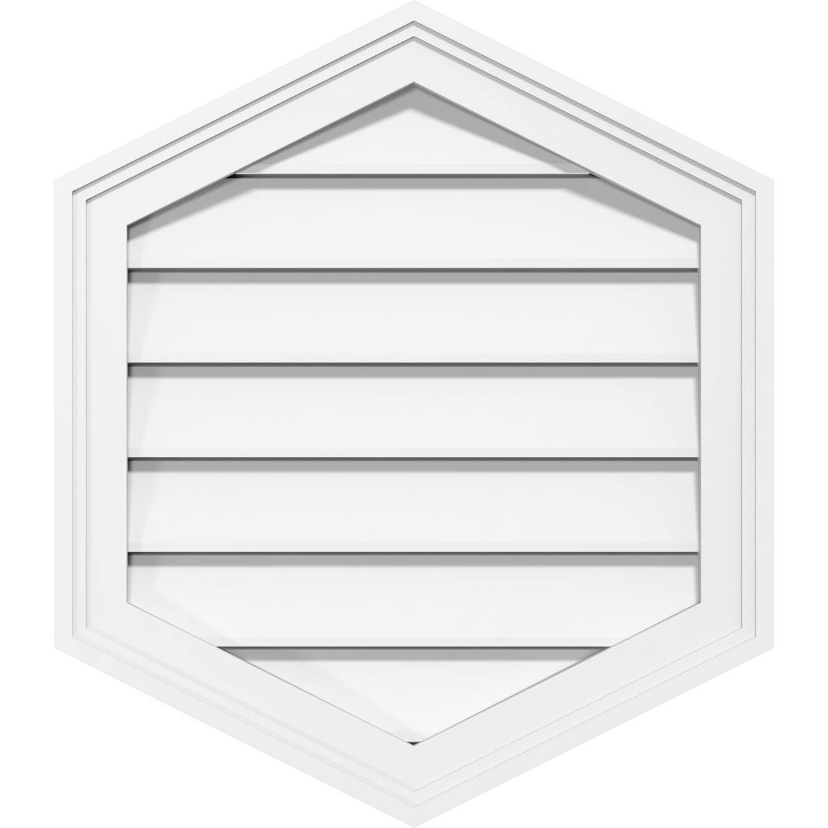 36x22W x 42x22H Vertical Peaked Surface Mount PVC Gable Vent E983810
