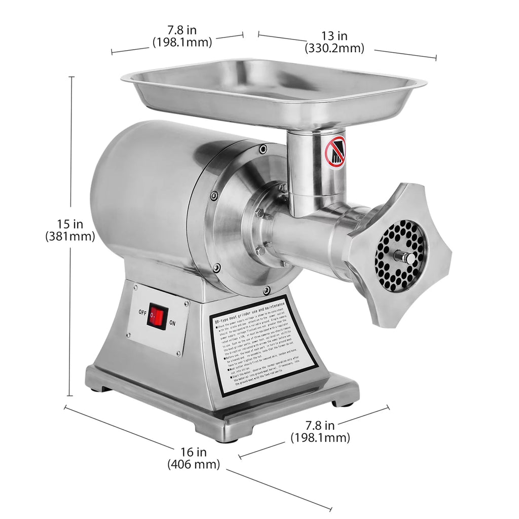 Commercial Electric Stainless Steel Meat Grinder 150 kg p/h 110V T5460