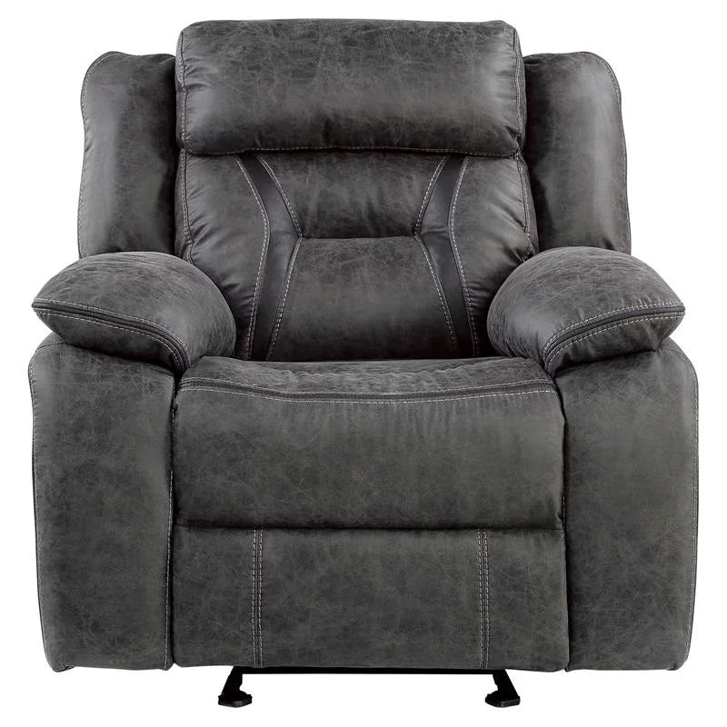 Gray Microfiber Glider Reclining Chair U2258