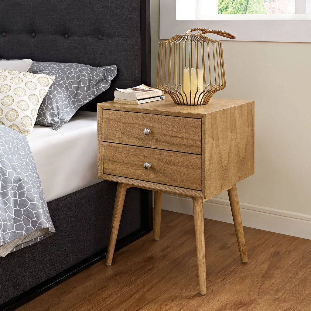 Brown Wood Nightstand Side End Table U425