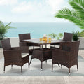 5-Piece Wicker Patio Dining Table Chair Set C257