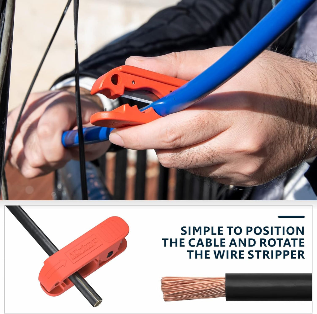 Battery Cable Lug Crimping Tool Set with Interchangeable Jaws M9400