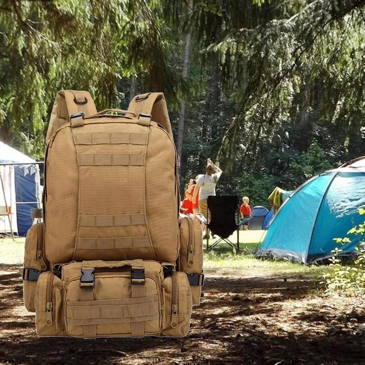 Khaki 55L Travel Backpack U681221