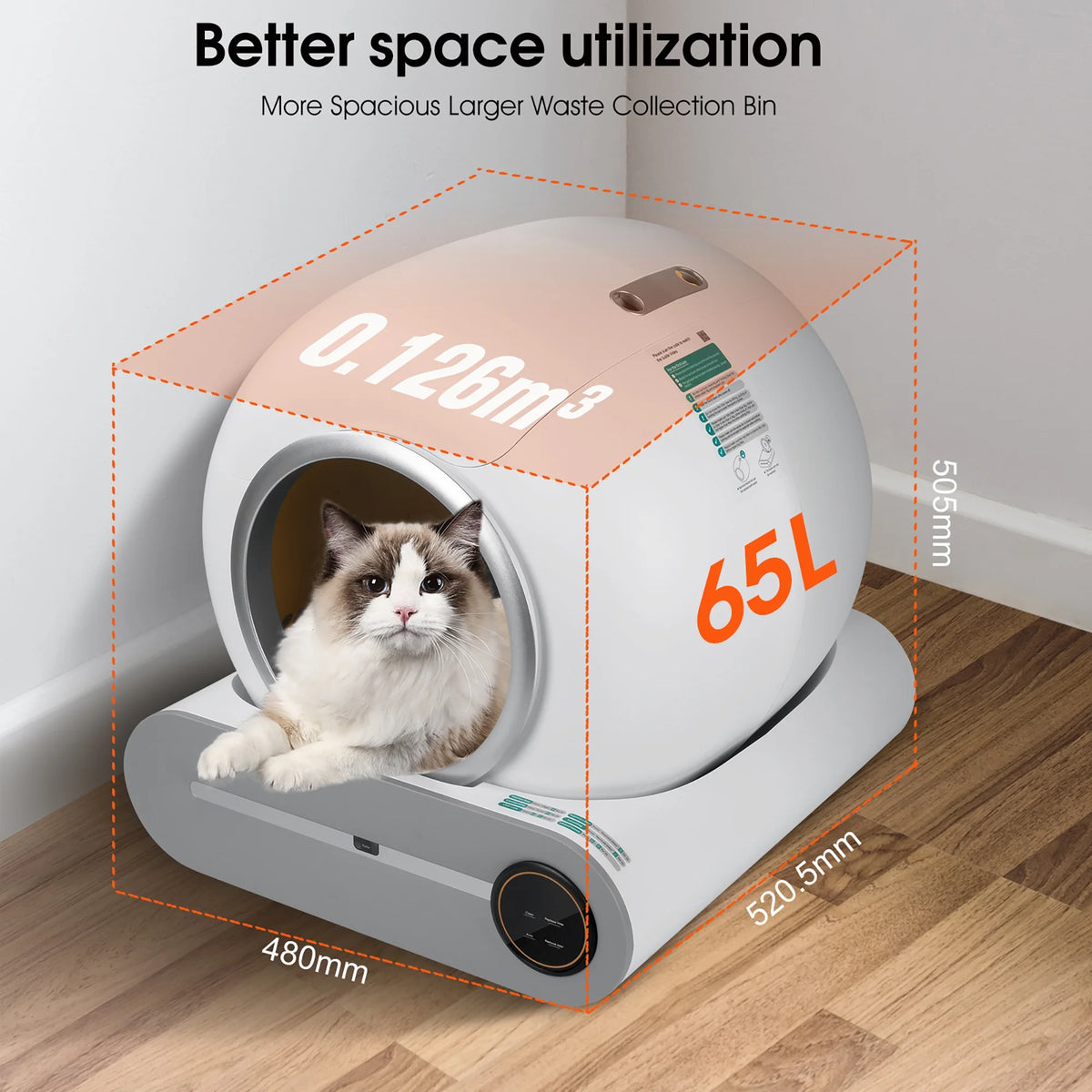 Automatic Self Cleaning Cat Litter Box with App Control L8809