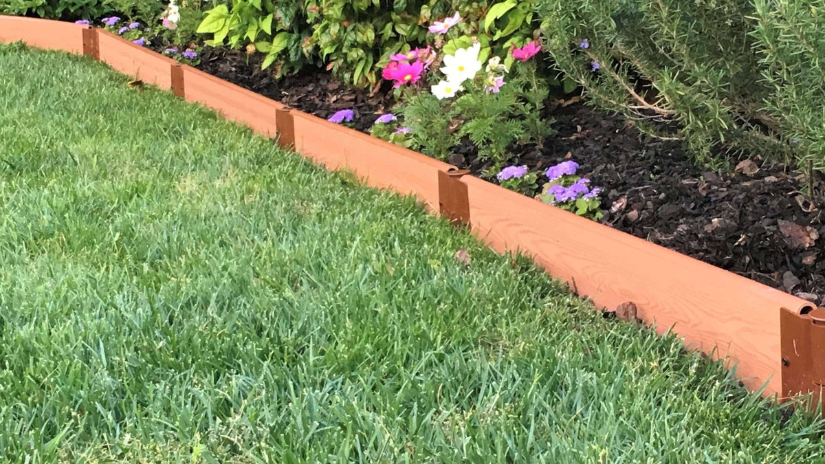 Weathered Wood Composite Landscape Edging Kit - 16 x 1 inch Straight, Gray D602746