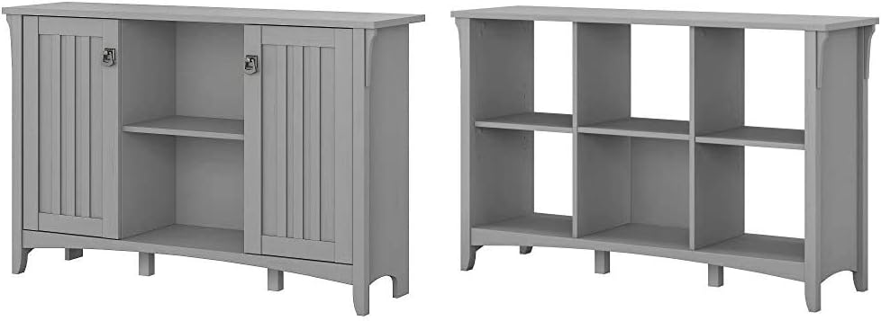Cape Cod Gray Storage Cabinet with Doors & 6 Cube Organizer B51611