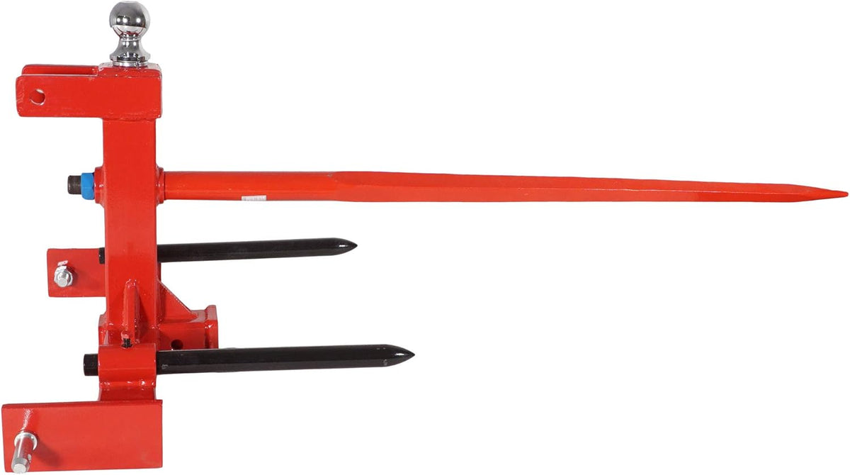 3 Pt Cat 1 Tractor Receiver Hitch with Hay Spear and 2 Stabilizers C532