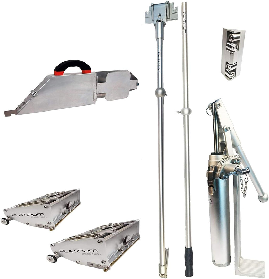 Platinum Drywall 10"/12" Flat Box Finishing Combo w/Handle, Compound Pump, Metal Banjo Taper & Corner Roller w/Handle J990