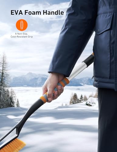 27" Snow Brush and Ice Scrapers with Foam Grip R429815
