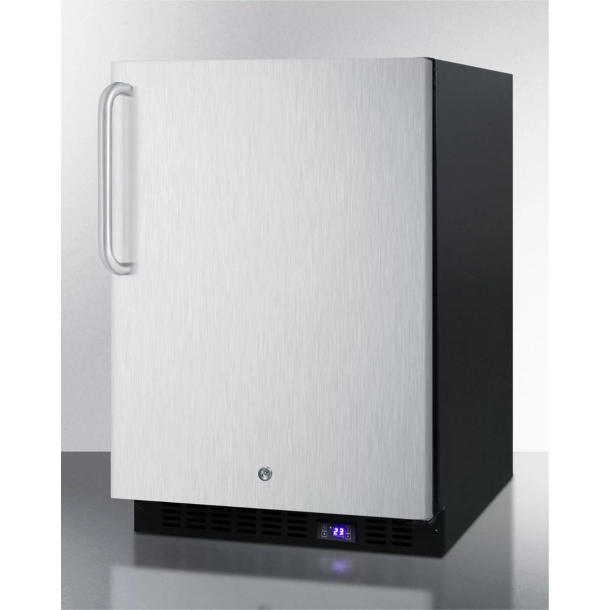 Black Stainless Steel Outdoor All-Freezer with Digital Thermostat and Lock Q748803