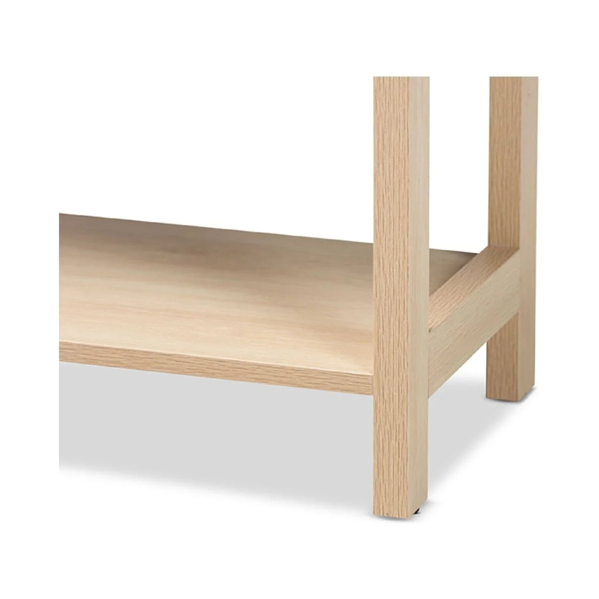 Light Brown Wood 2-Drawer Console Table with Rattan U398