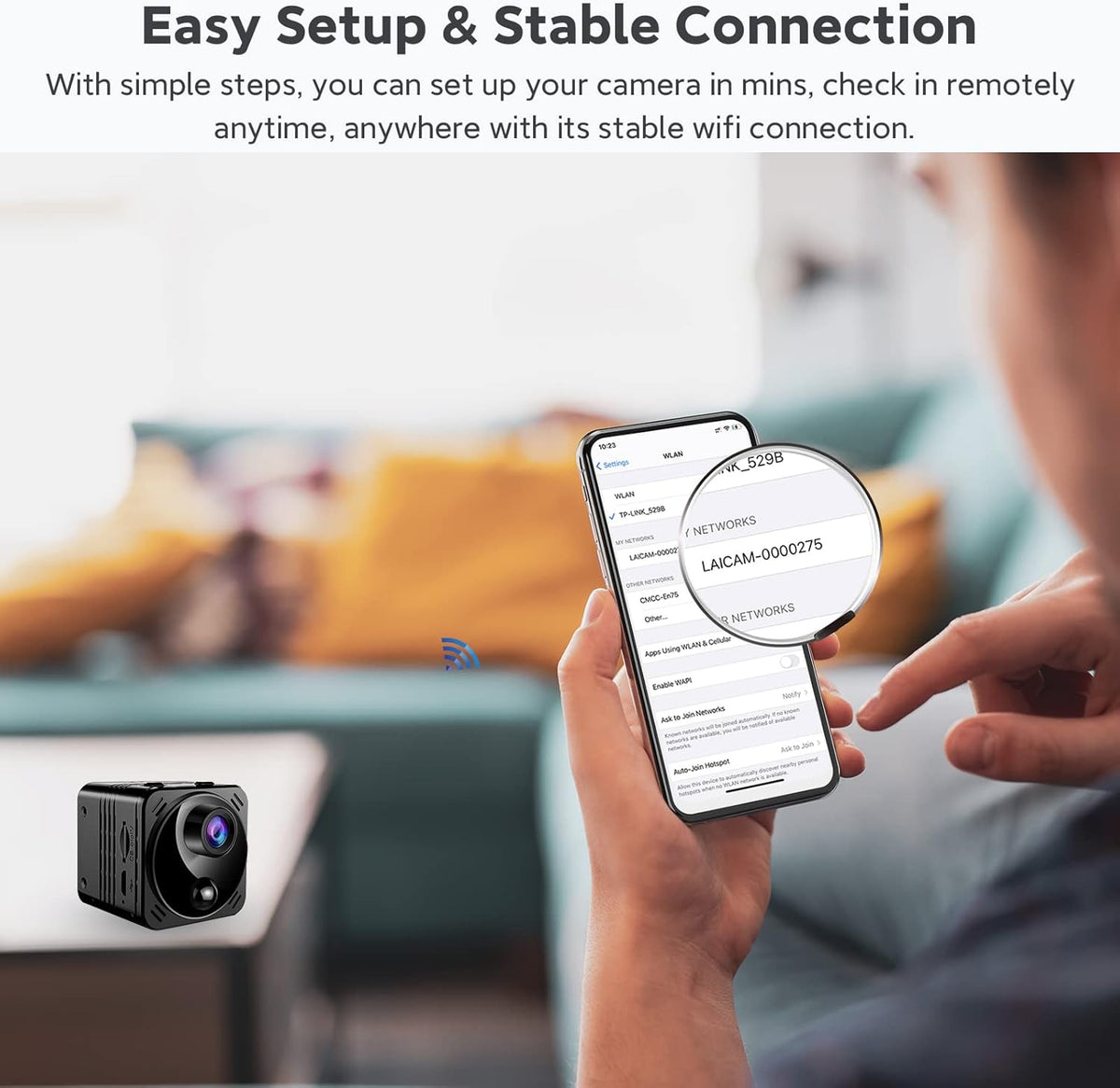 4K Mini Wireless Security Camera with Night Vision, Pack of 2 B826