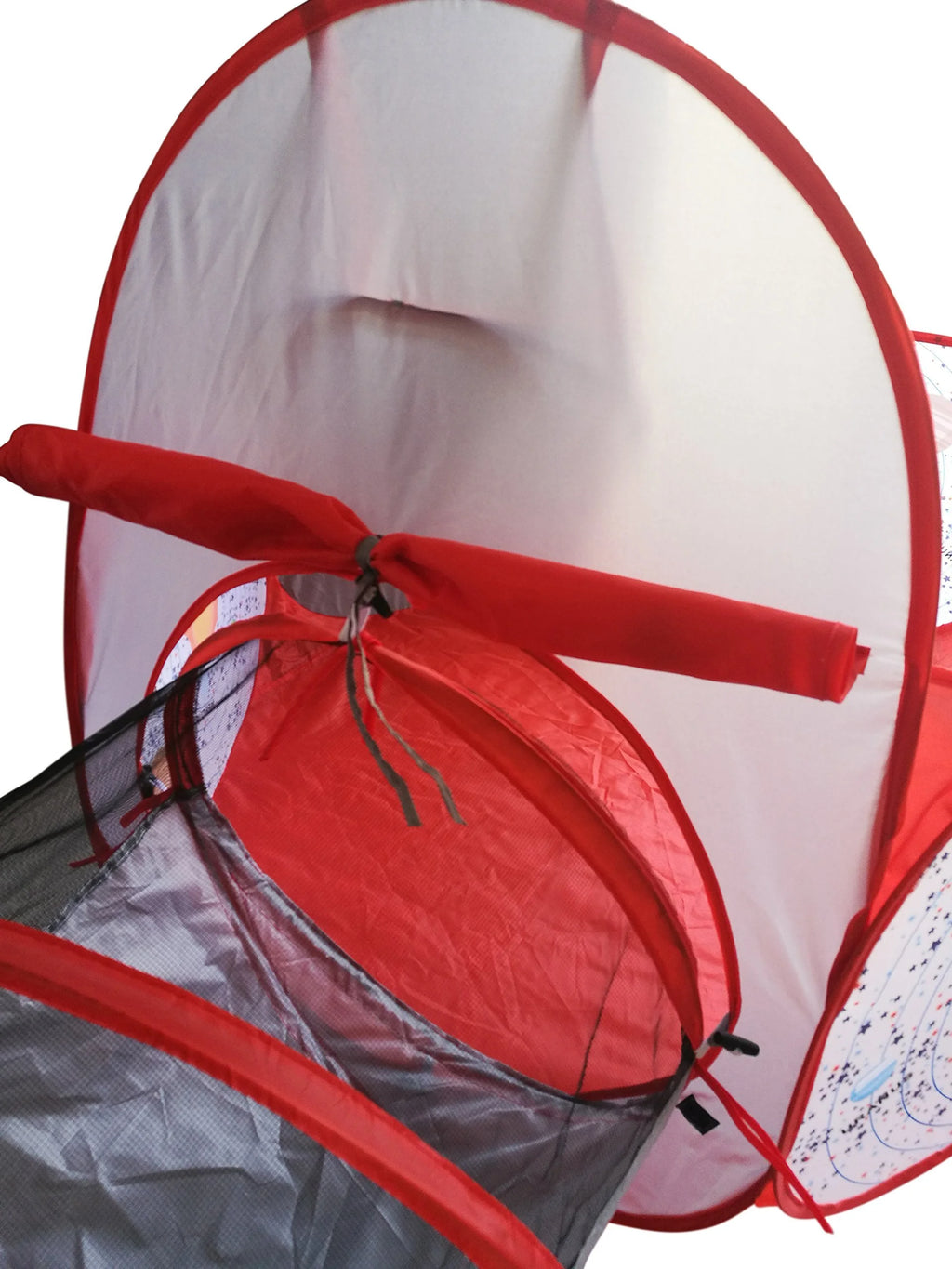 3pc Kids Play Tent Tunnel and Ball Pit with Basketball Hoop H46886