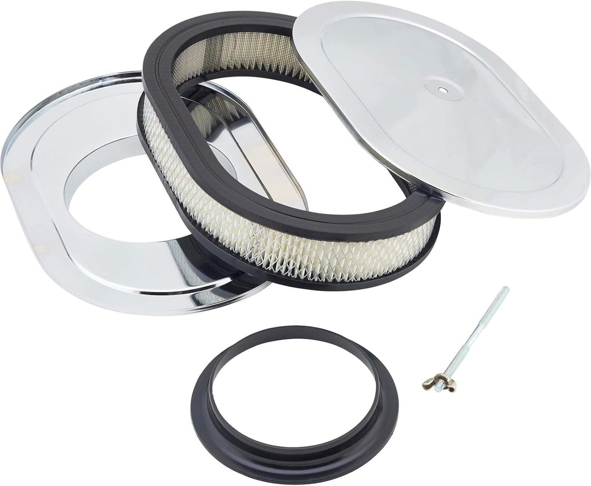 Oval 12 Inch Chrome Air Cleaner Pack of 2 P402