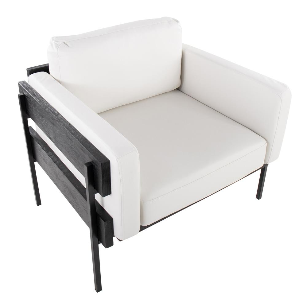 Black/White Faux Leather Accent Chair W30897