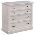 White 4 Drawer Wooden Chest S90658
