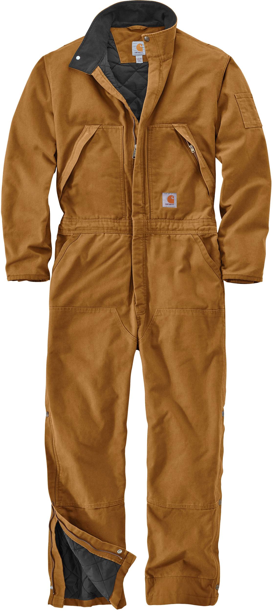 Brown Loose Fit Washed Duck Insulated Coverall F750882