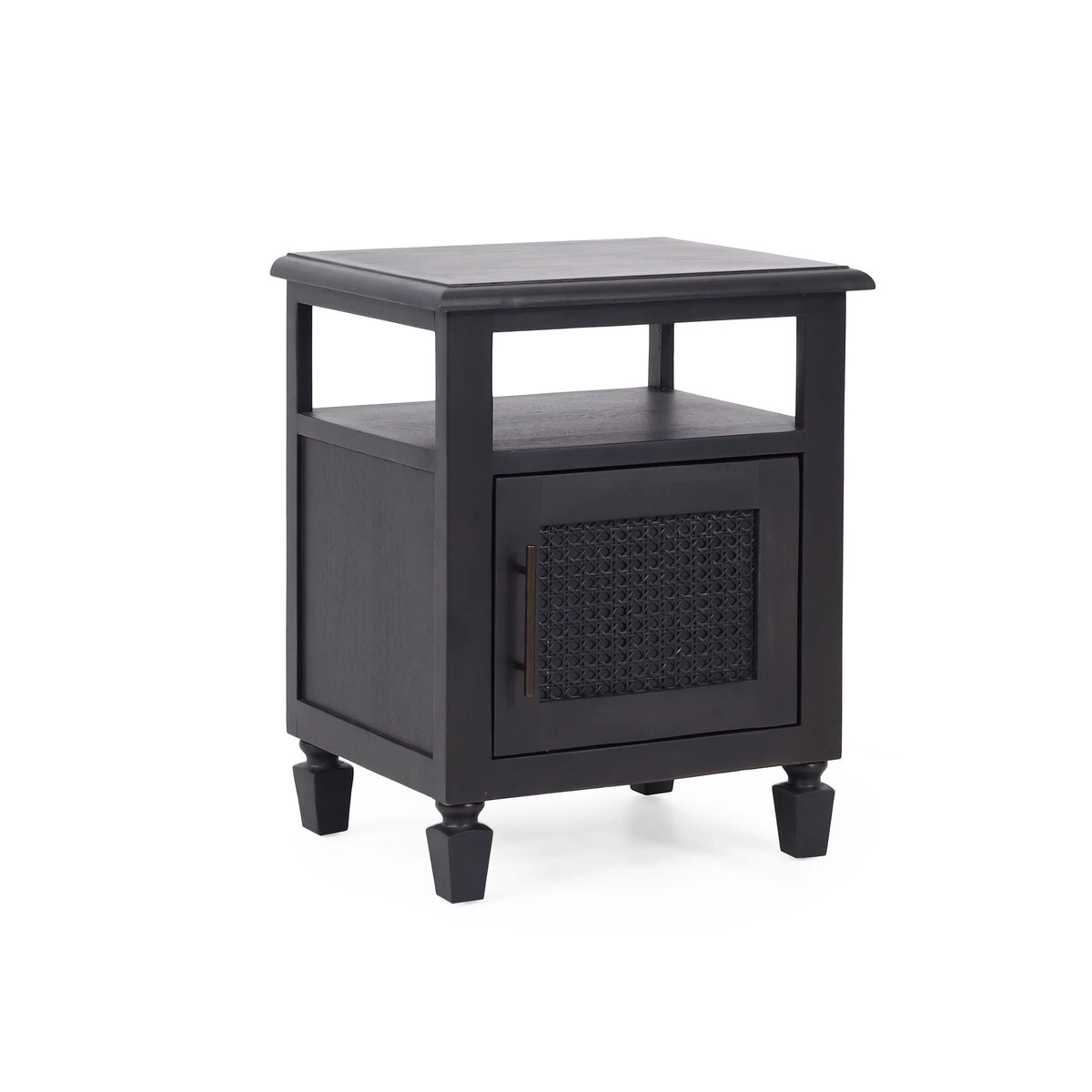Acacia Wood and Cane Nightstand Z657795