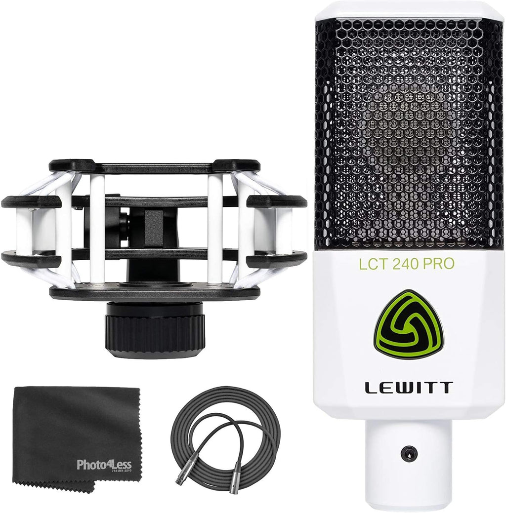 White Condenser Mic with Shock Mount and XLR Cable R214708