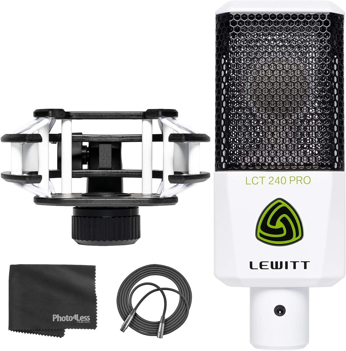 White Condenser Mic with Shock Mount and XLR Cable R214708
