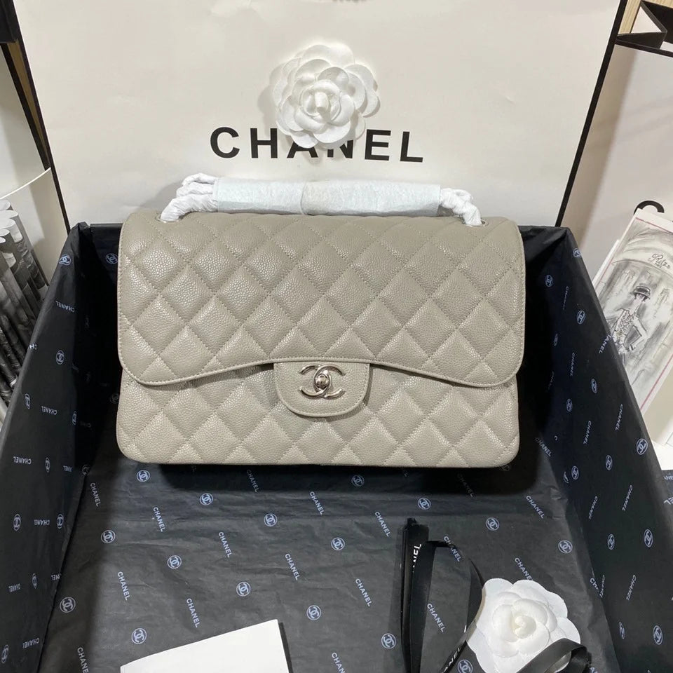 Large Classic Handbag Grey 11.8in/30cm H851038