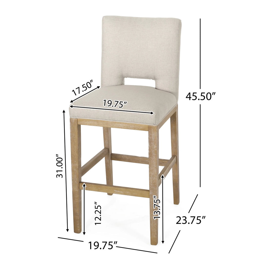 Fabric Upholstered 31 Inch Barstools, Set of 2 L395951