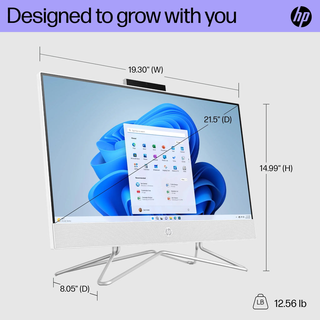 21.5 All-in-One PC, Intel Pentium, 8GB Memory, 128GB SSD, Windows 11 Home, White C338334
