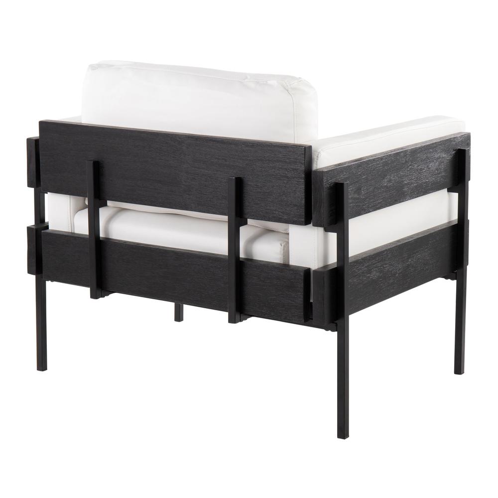 Black/White Faux Leather Accent Chair W30897