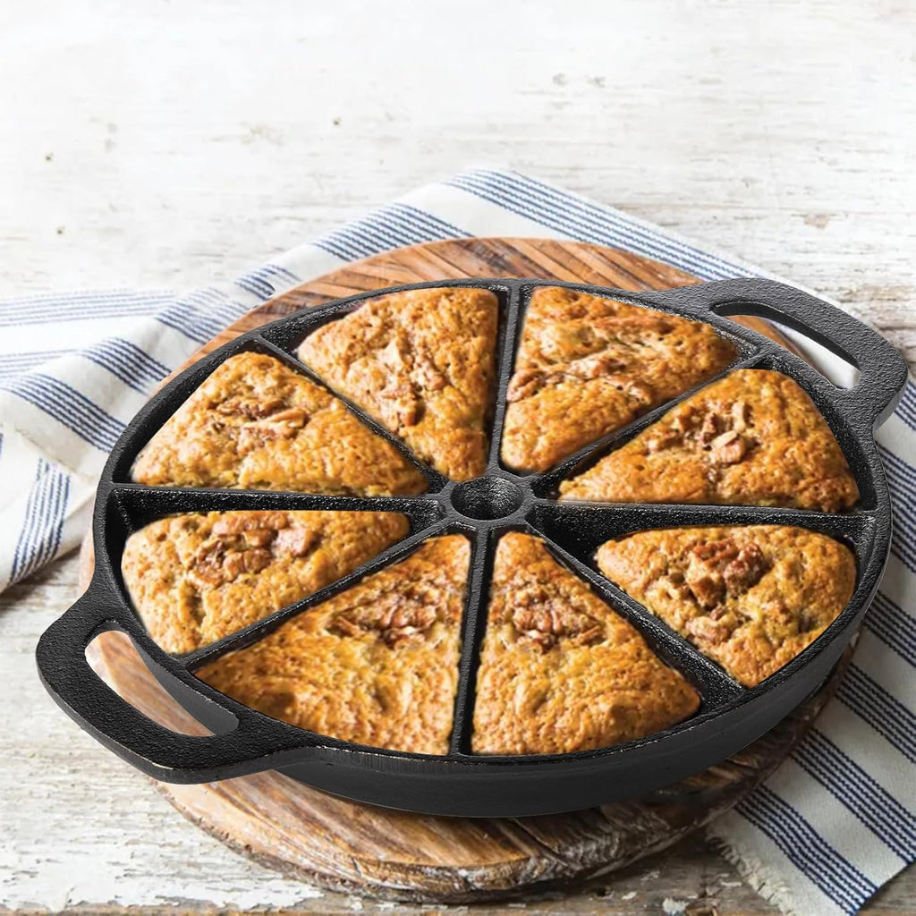 Black 8-edges Non Stick Cast Iron Skillet I543