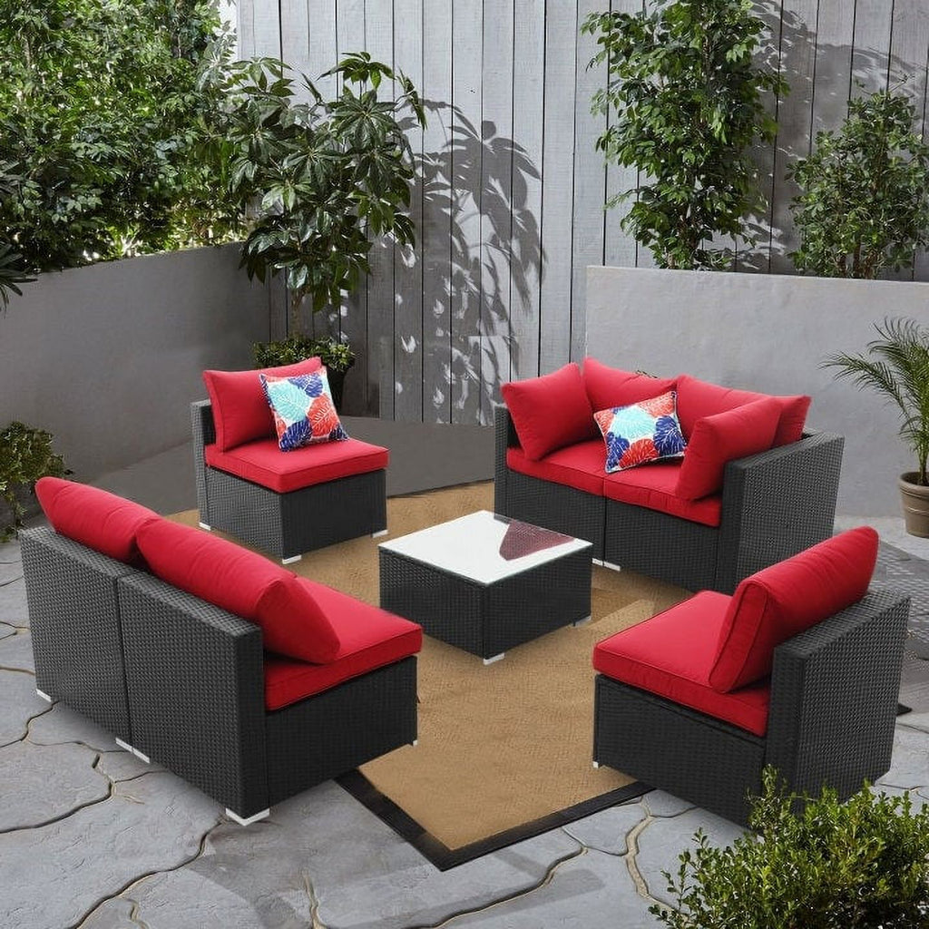 Blue 2-piece Wicker Sofa Conversation Set L7265