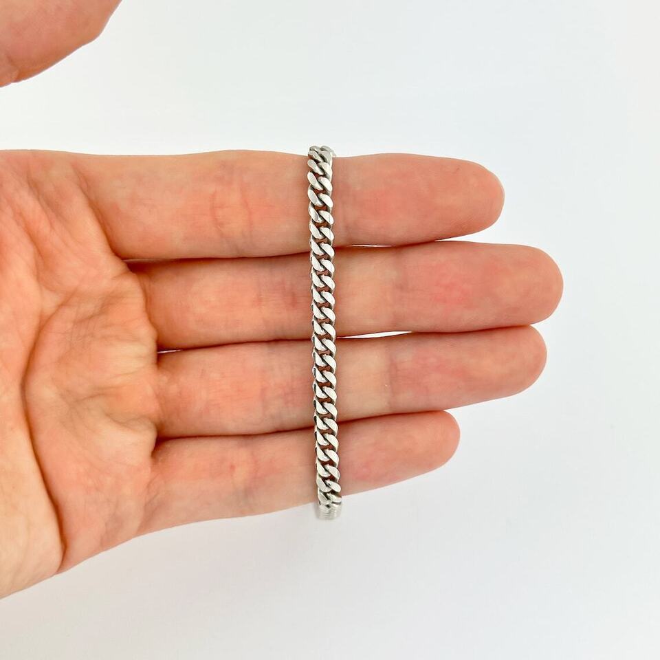925 Sterling Silver Miami Cuban Link Chain Necklace 4mm 18'' Through 30'' K64475