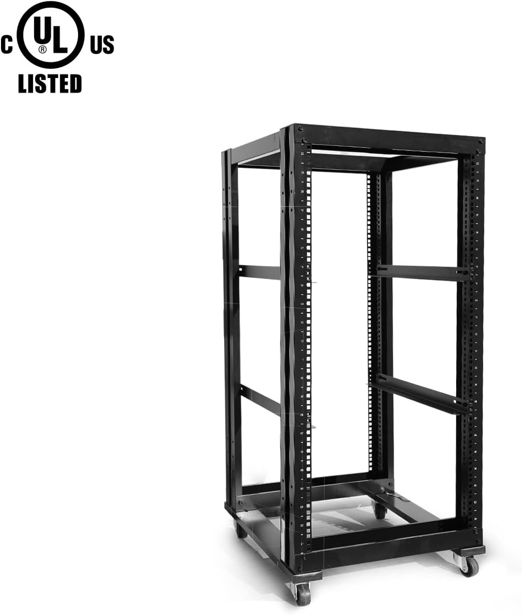 15U 4 Post Open Frame 19inch Steel Rack 24inch Deep X38812
