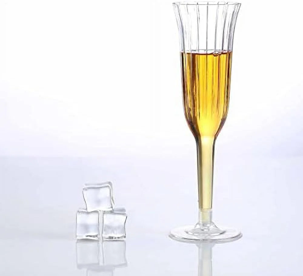 60 Pcs Clear Plastic Champagne Flutes N1228