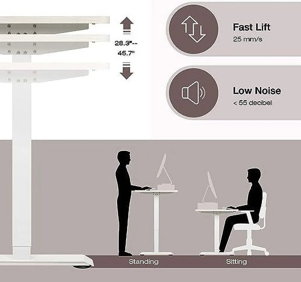Electric Height Adjustable Standing Desk 55 x 28 Inches with Memory Settings F1755