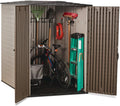Large Vertical Resin Outdoor Storage Shed (5 x 6 Ft), Brown Z5396