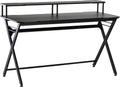 Black 55 inch Gaming Desk with Monitor Stand and Headphone Hook E926276