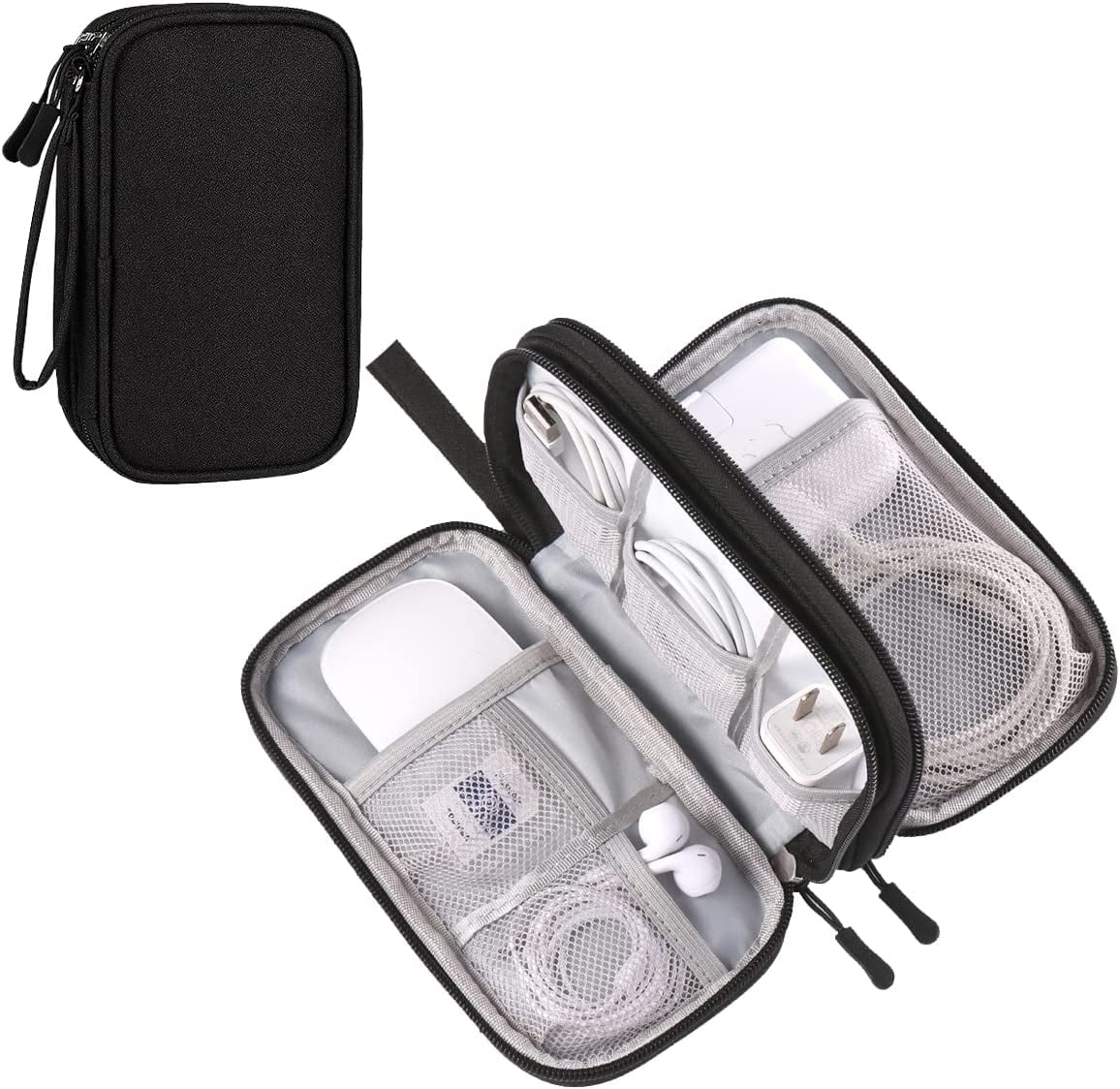 Compact Light Grey Travel Electronics Organizer Bag G612613