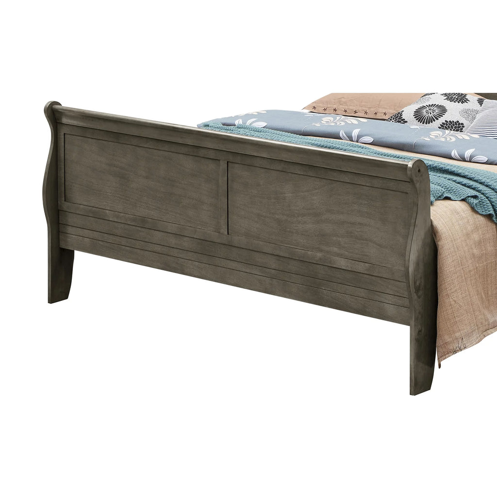 Gray King Sleigh Wood Bed W88682