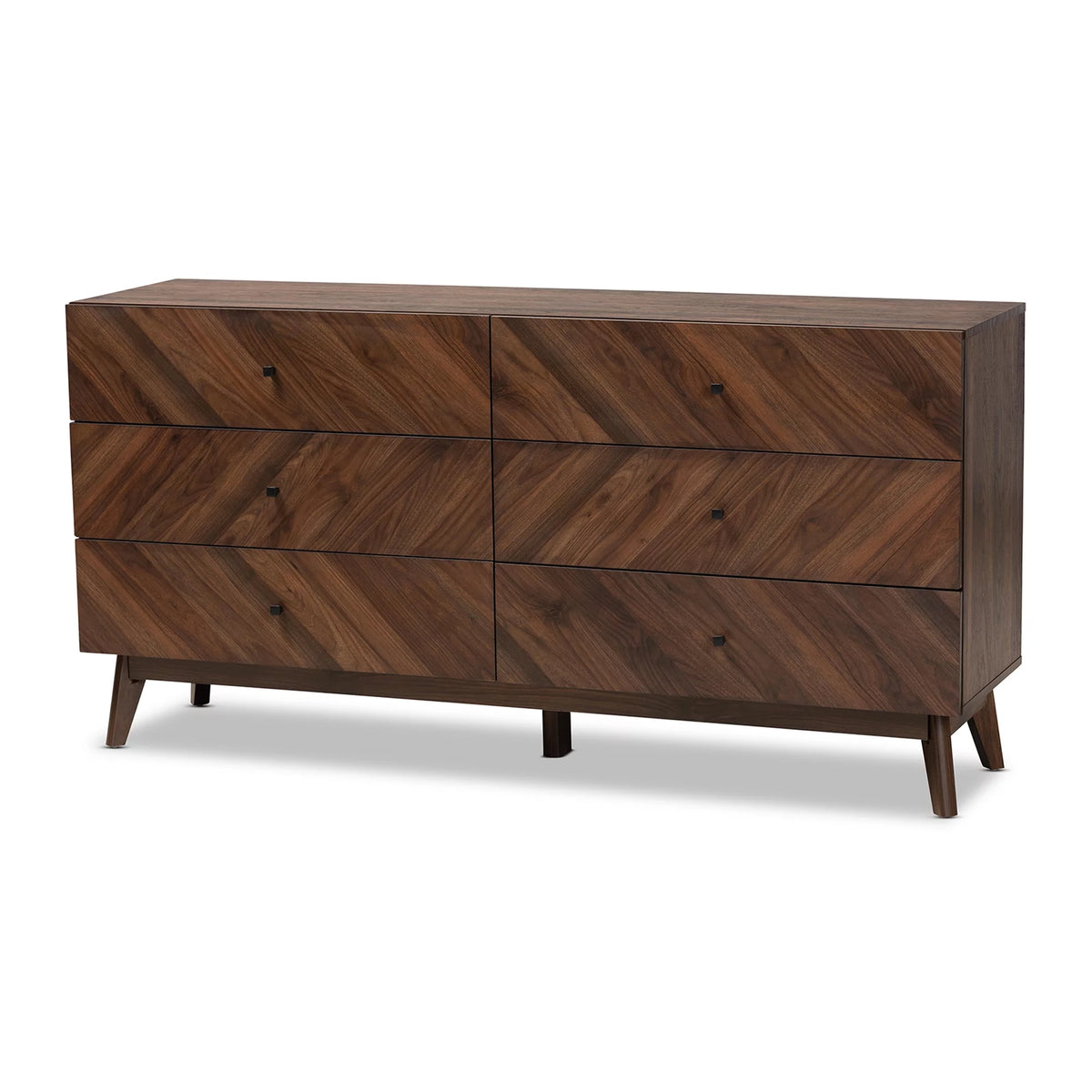 Walnut Brown 6-Drawer Wood Dresser G285