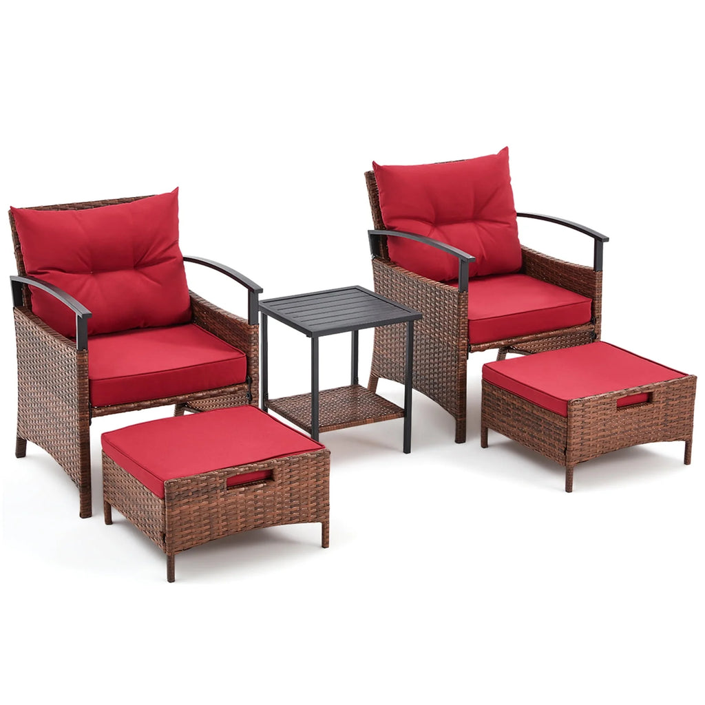 5 Pcs Outdoor Rattan Wicker Furniture Set L1879